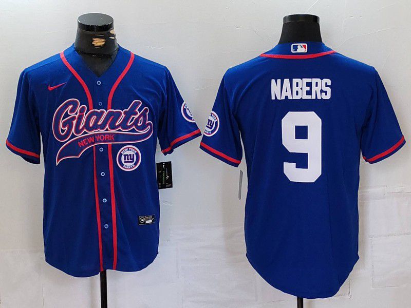 Men New York Giants #9 Nabers Blue Joint Name 2024 Nike Limited NFL Jersey style 3->philadelphia phillies->MLB Jersey